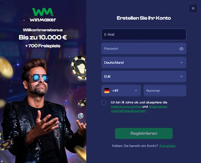 WinMaker Anmeldung reg